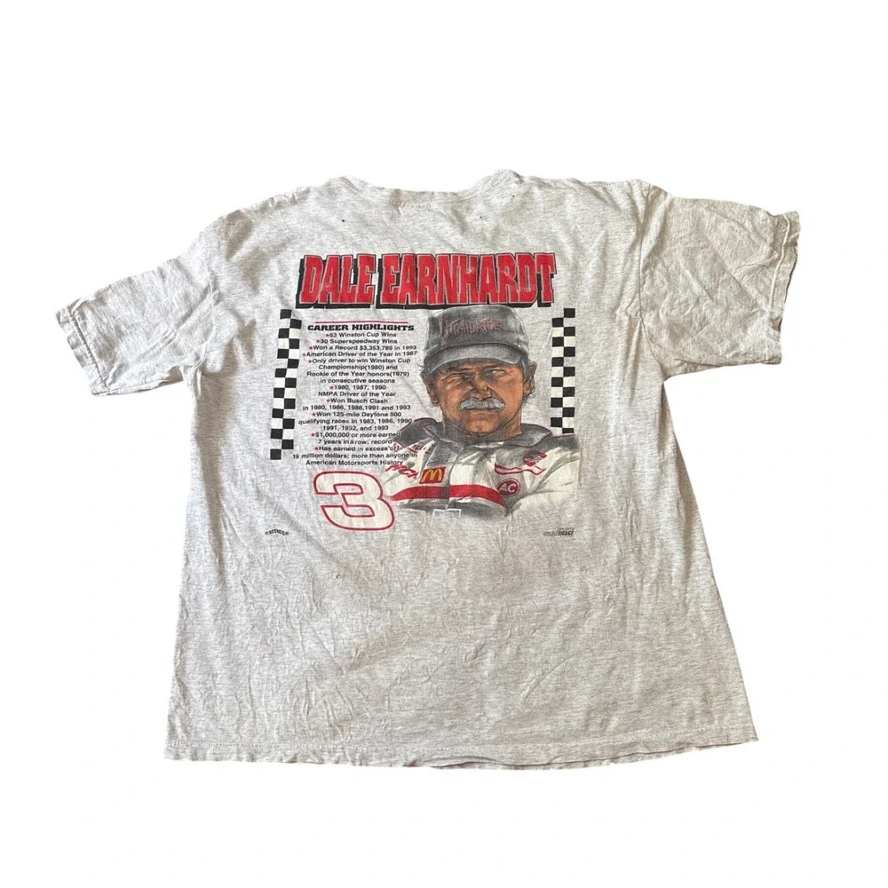 Nutmeg Mills Dale Earnhardt T Shirt Mens Gray Vintage Intimidator NASCAR SIZE XL